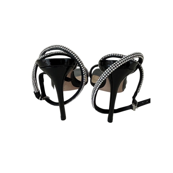 SCHUTZ Altina Glam Crystal Embellished Heel Sandals Sz 7.5 - Picture 8 of 15